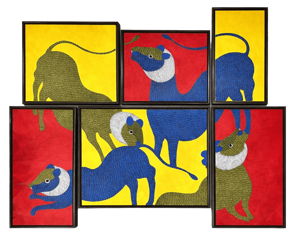 Patterns of Power: Lions in Gond by Gareeba Singh Tekam Thumbnail