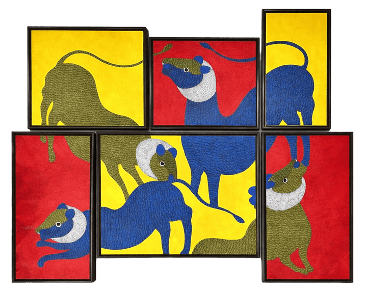 Patterns of Power: Lions in Gond by Gareeba Singh Tekam Thumbnail