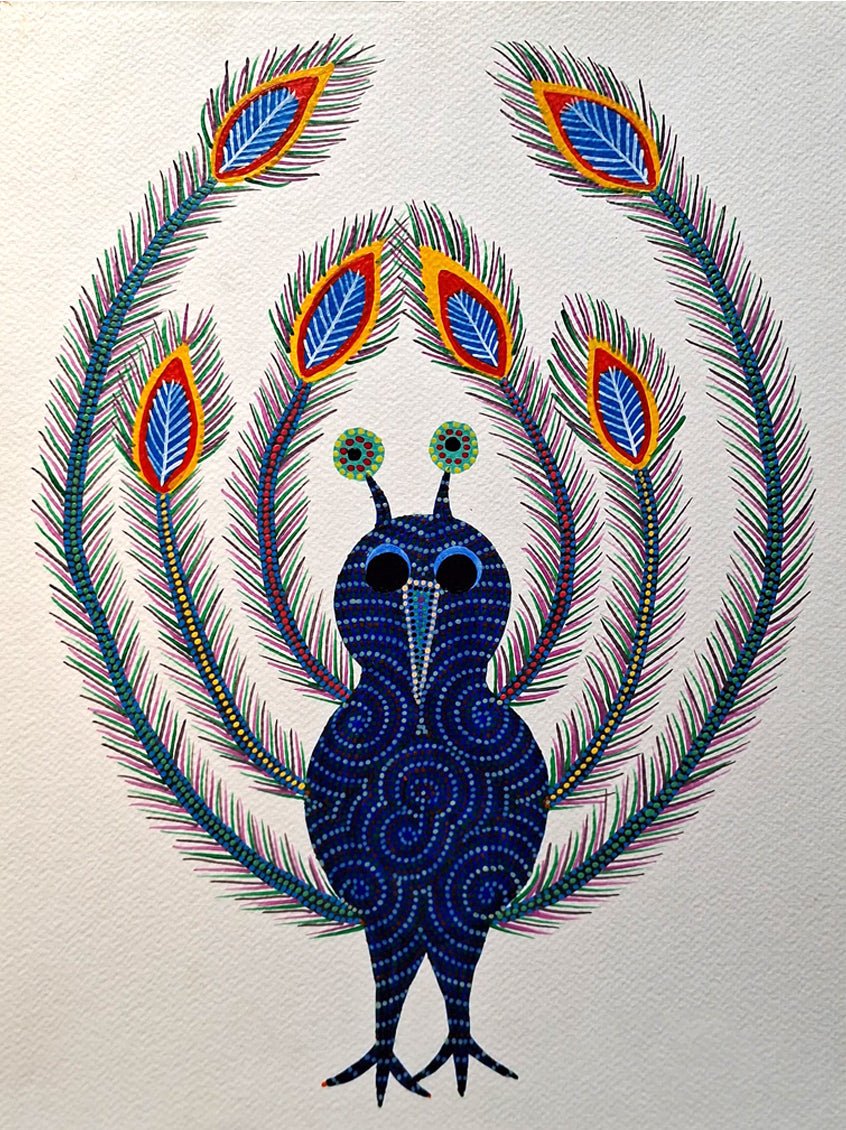 Peacock in Bloom In Bhil by Kamlesh Parmar Thumbnail