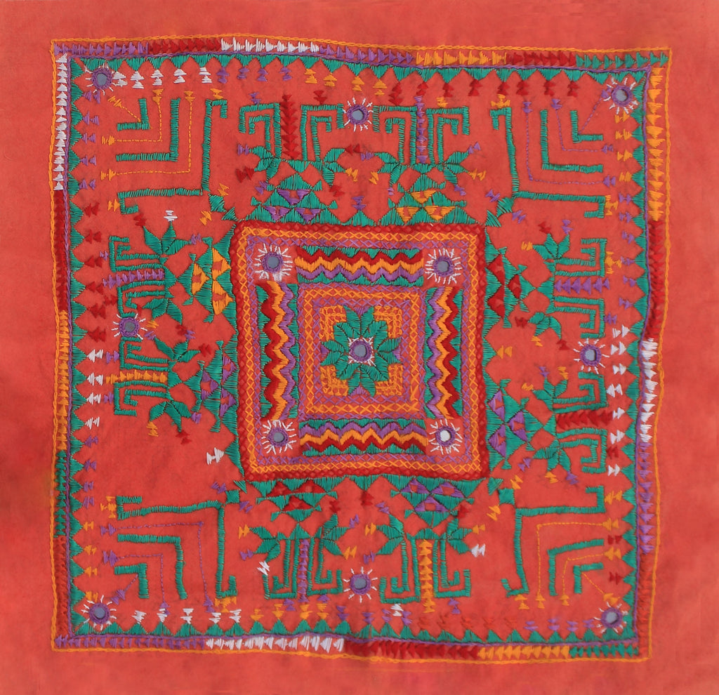 Peacock Mandala in Kashidakari Embroidery by Samjhau Devi Thumbnail