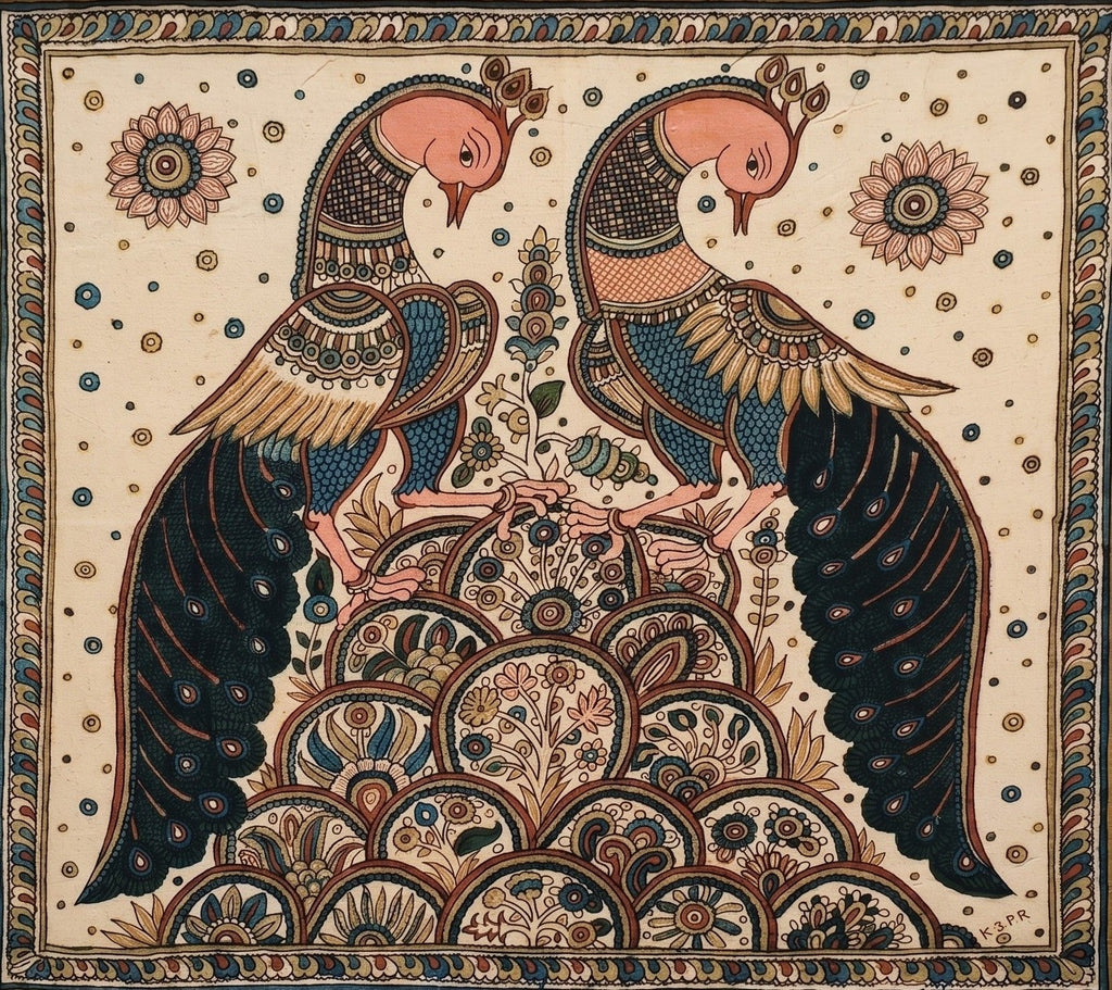 Peacocks in Kalamkari by Siva Reddy Thumbnail