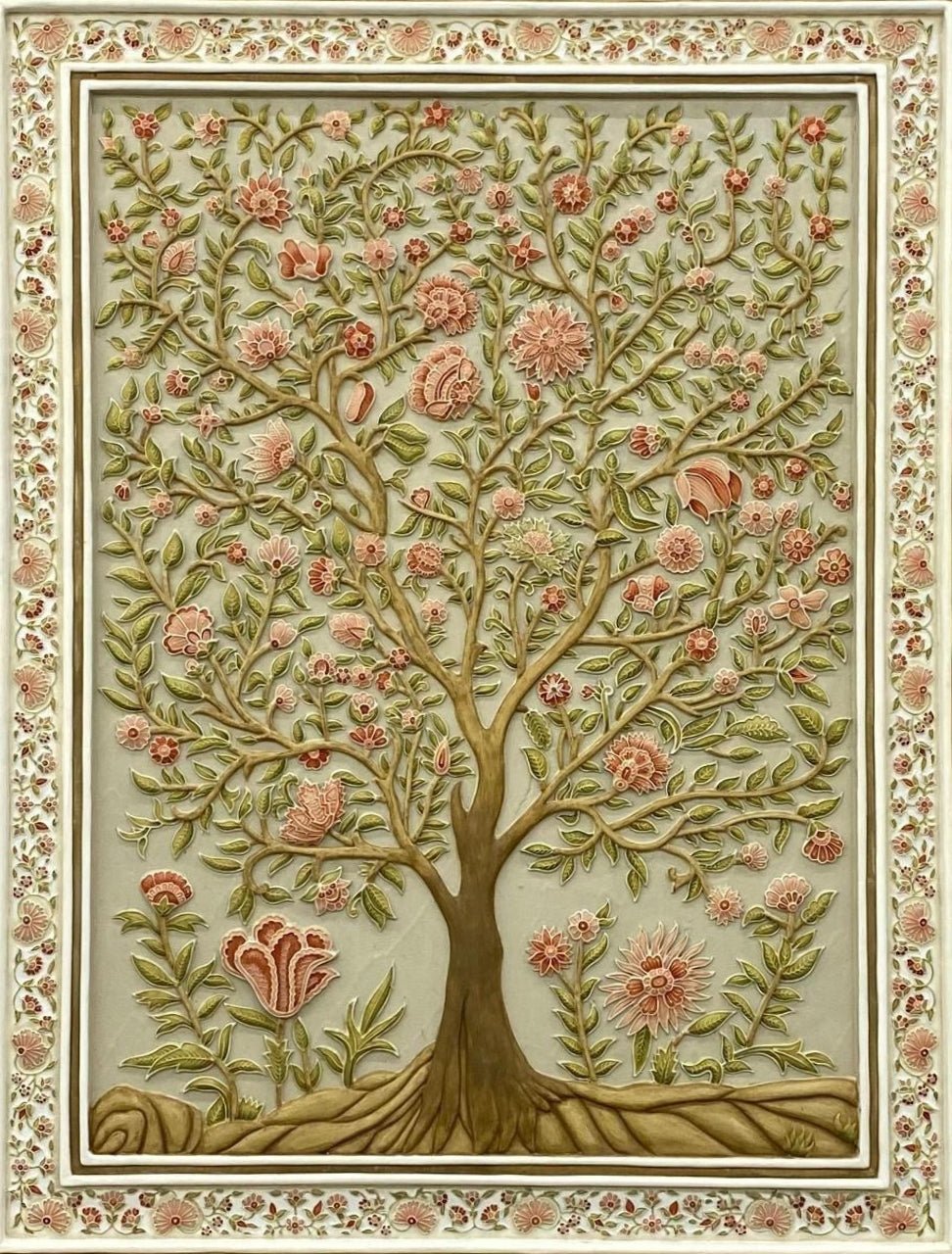 Perennial Pink: Tree of Life in Stone Dust by Amita Sachdeva Thumbnail