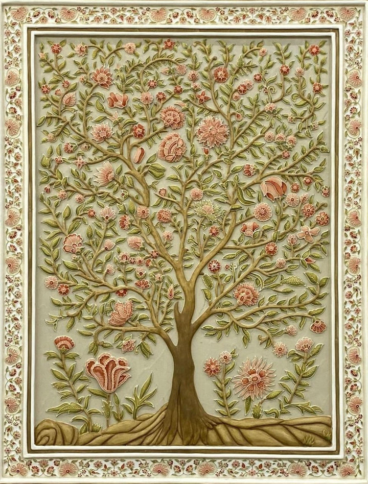 Perennial Pink: Tree of Life in Stone Dust by Amita Sachdeva Thumbnail