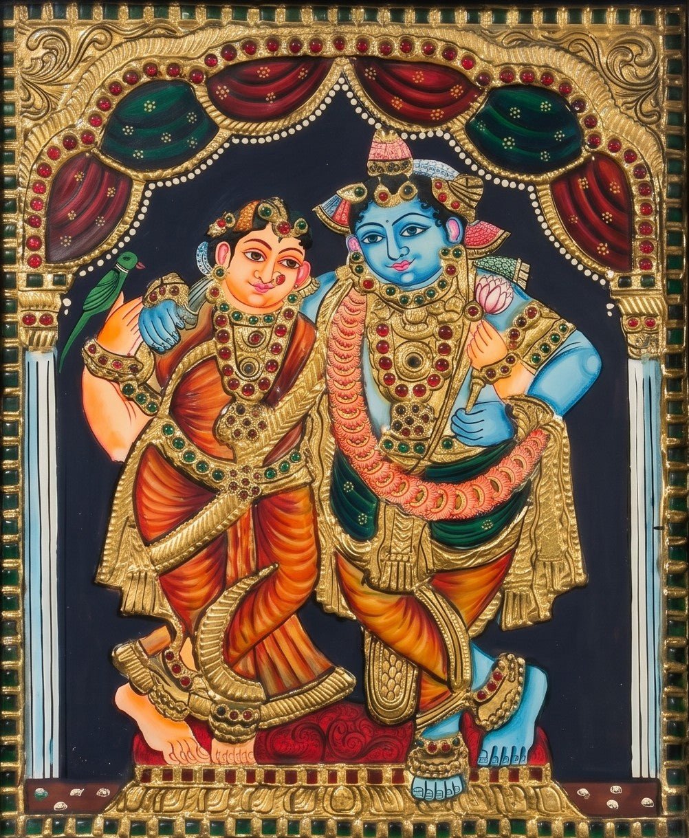 Radha-Krishna in Ancient Tanjore Thumbnail