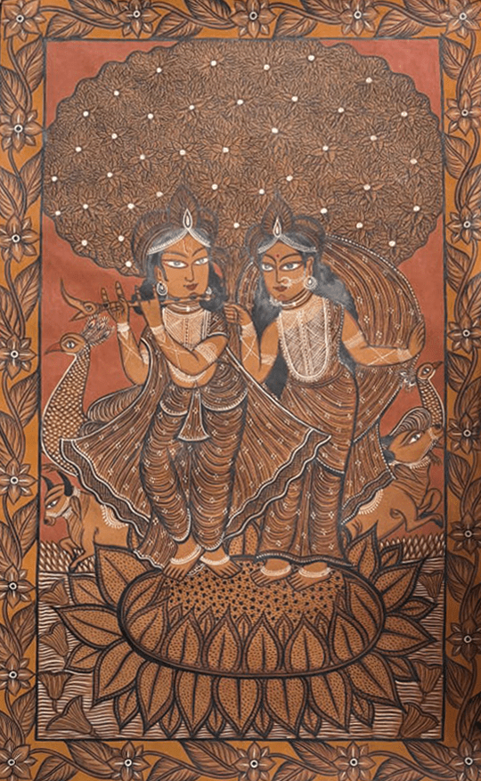 Radha Krishna in Kalighat by Sonali Chitrakar Thumbnail