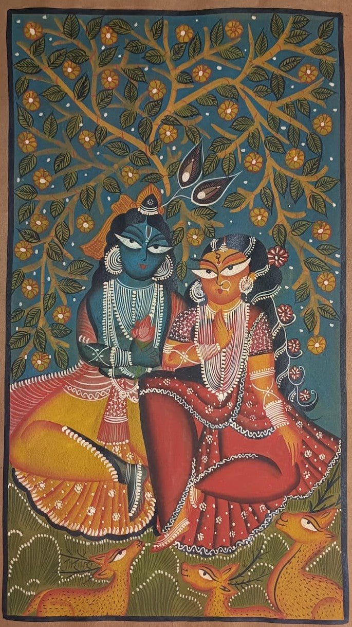 Radha Krishna in Kalighat by Sonali Chitrakar Thumbnail