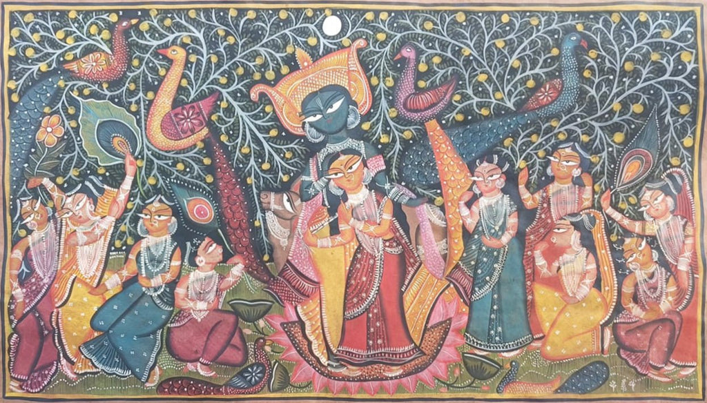 Radha Krishna In Kalighat by Sonali Chitrakar Thumbnail