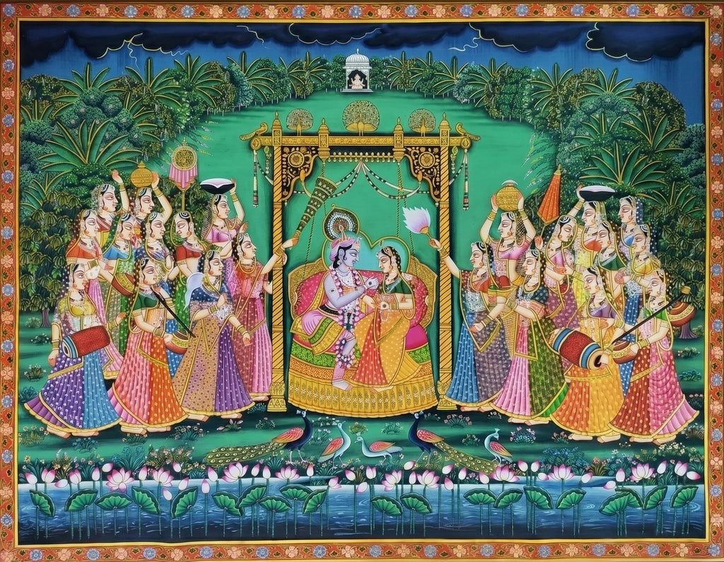 Radha Krishna in Pichwai by Dinesh Soni Thumbnail