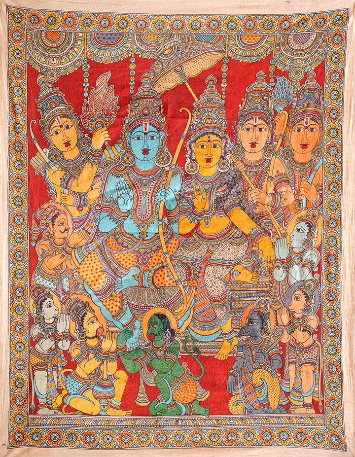 Rama Patabhishekam in Kalamkari by Harinath N Thumbnail