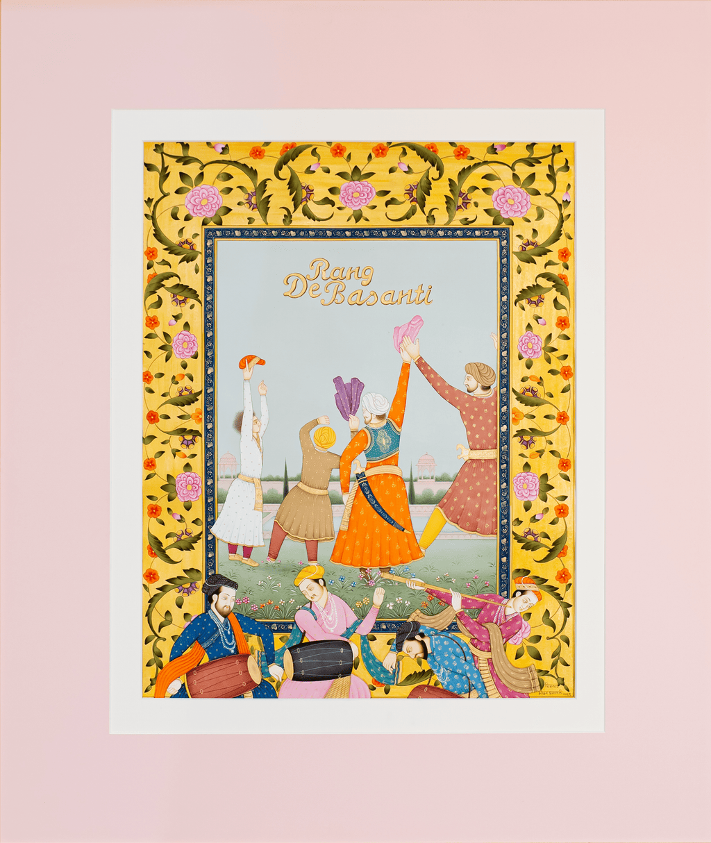 Rang De Basanti in Mughal Miniature by Mohan Prajapati Thumbnail