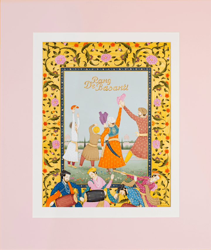 Rang De Basanti in Mughal Miniature by Mohan Prajapati Thumbnail