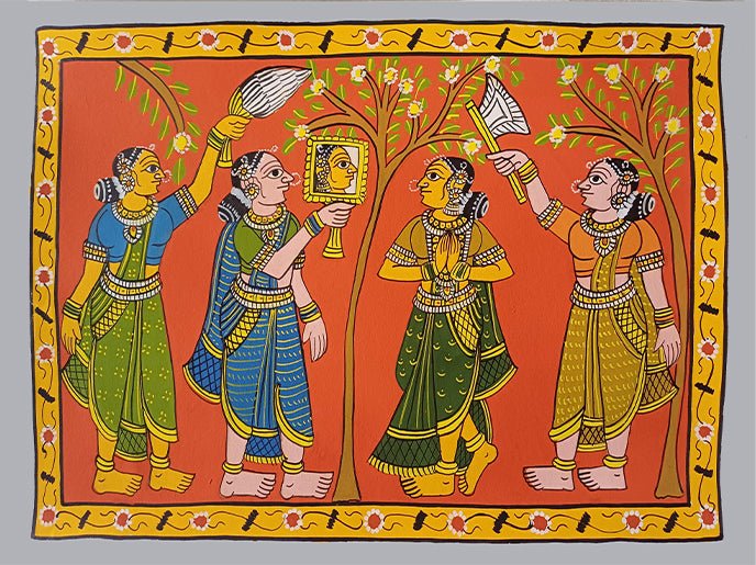 Reflecting Beauty: The Graceful Women in Cheriyal Scroll by Sai Kiran Thumbnail