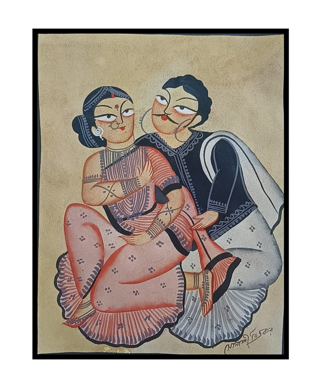 Romantic embrace in Kalighat by Sonali Chitrakar Thumbnail