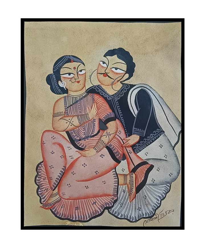 Romantic embrace in Kalighat by Sonali Chitrakar Thumbnail