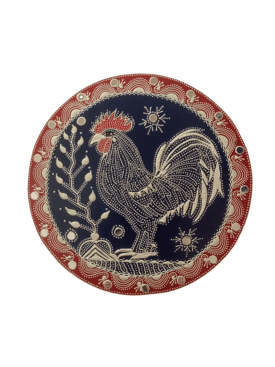 Rooster and Plant in Mandana by Kaluram Meghvanshi Thumbnail