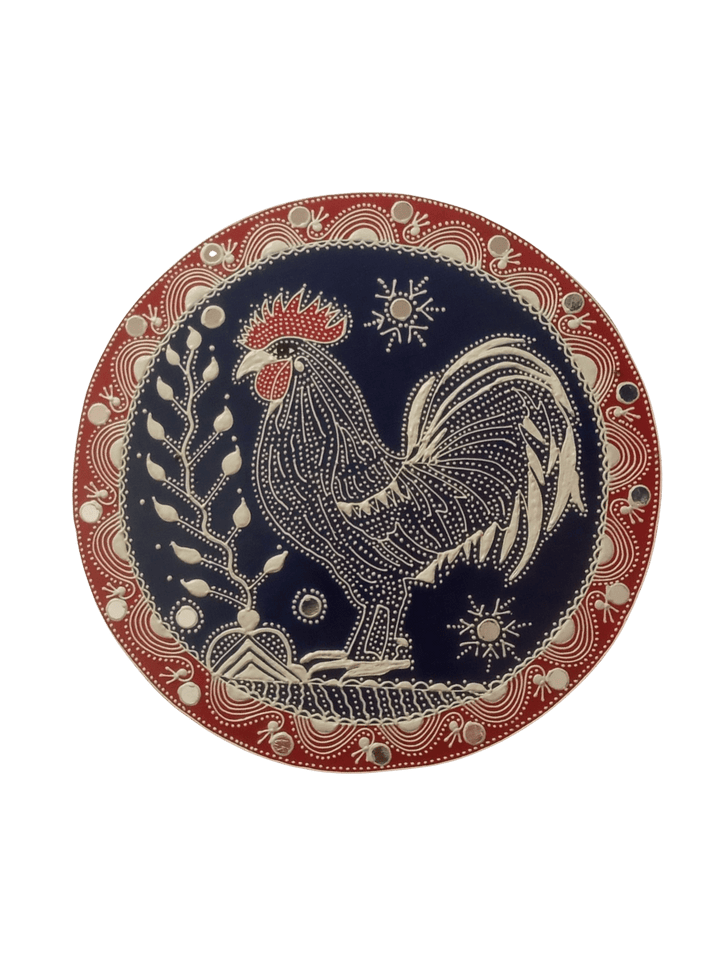 Rooster and Plant in Mandana by Kaluram Meghvanshi Thumbnail