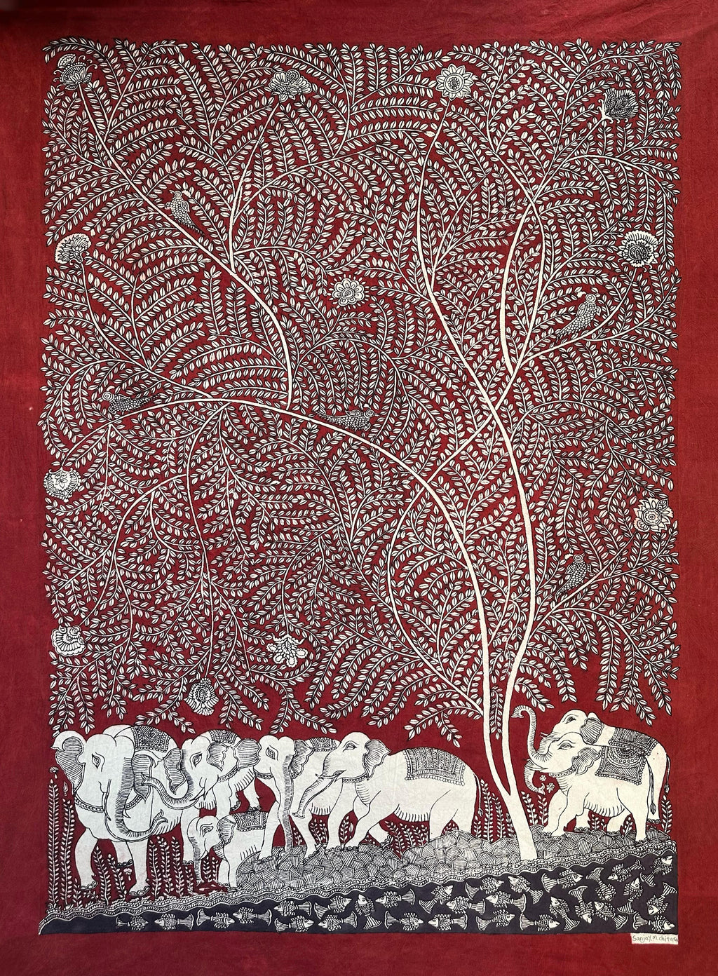 Royal Elephant Mata Ni Pachedi By Sanjay Chitara For Home Decor Thumbnail