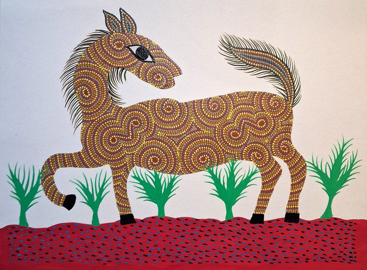 Running in Fields: A Majestic Horse in Bhil by Kamlesh Parmar Thumbnail