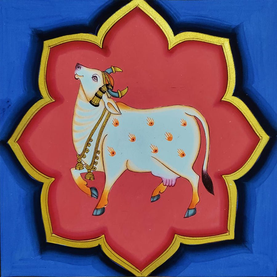 Sacred Cow: The Walk of Grace in Pichwai by Dinesh Soni Thumbnail