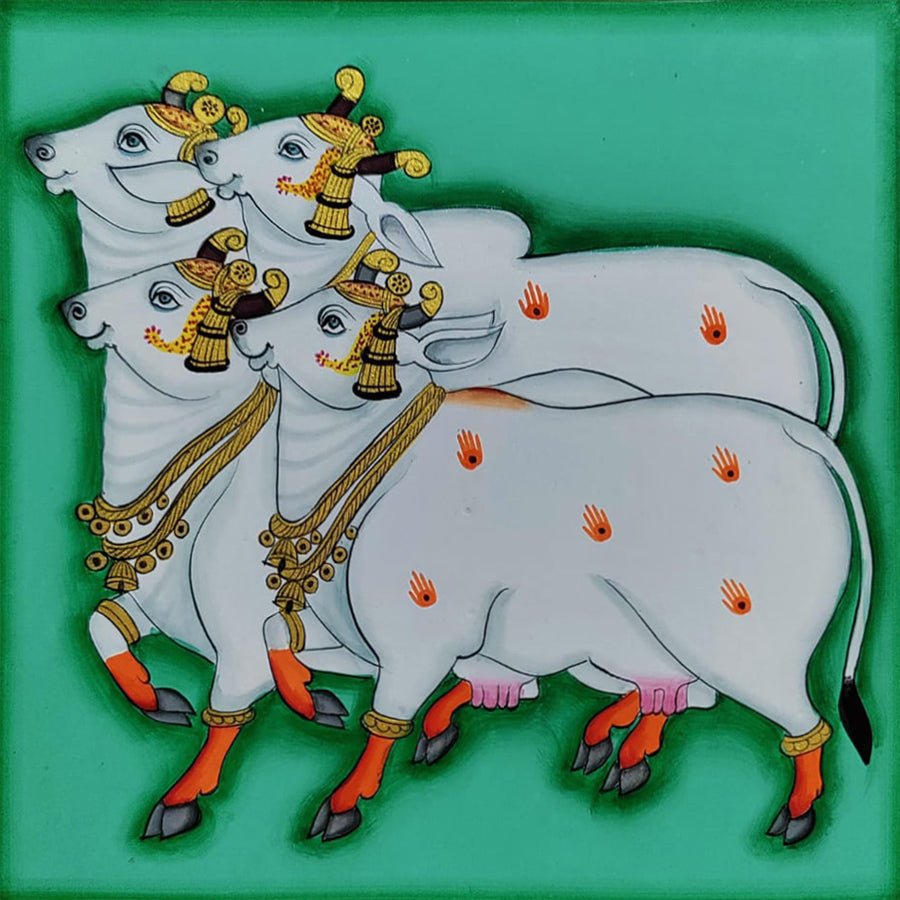 Sacred Cows: Lord Krishna's Companions in Pichwai by Dinesh Soni Thumbnail