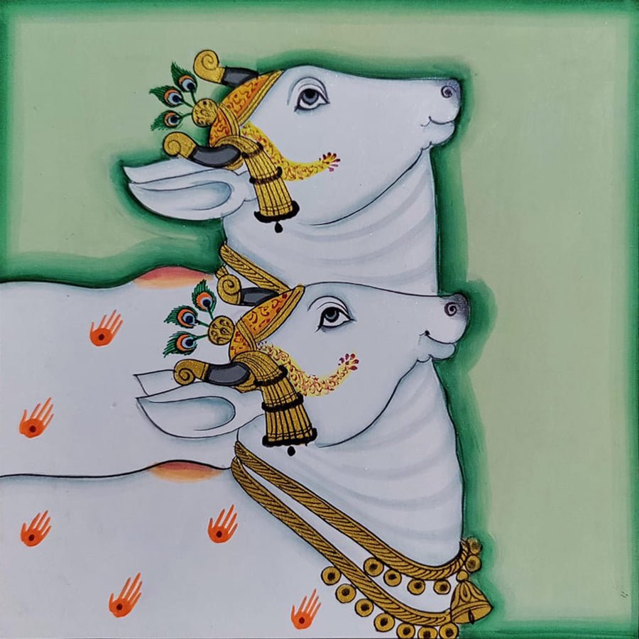 Sacred Cows: The Graceful Animals in Pichwai by Dinesh Soni Thumbnail