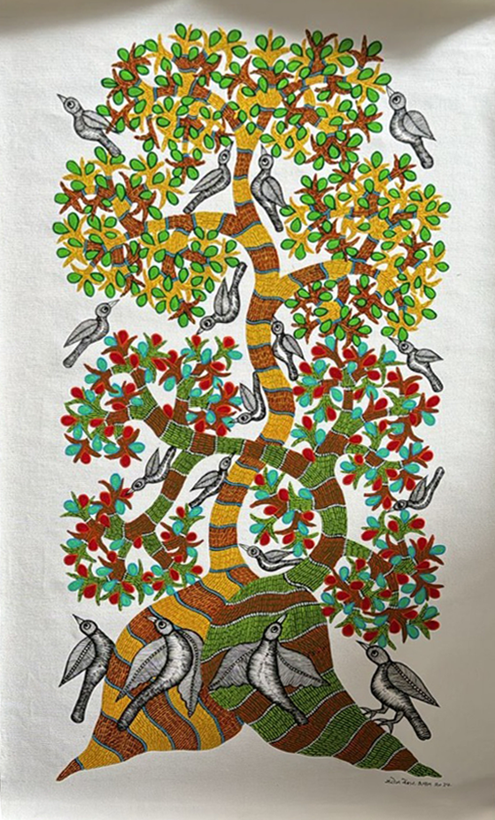 Sanctuary in the Shade in Gond by Saroj Venkat Shyam Thumbnail