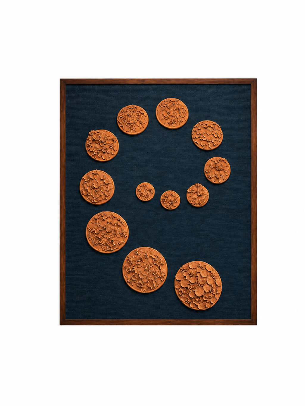 Set of floral plates in Terracotta by Dolon Kundu Thumbnail