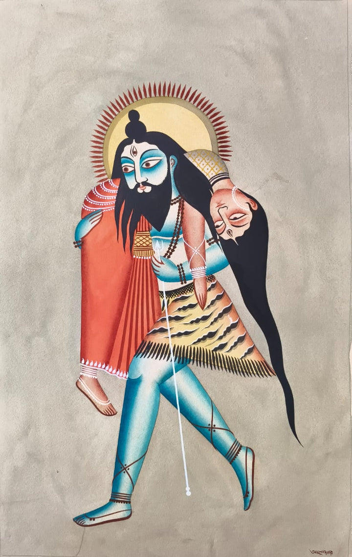 Shiva Carrying Sati in Kalighat by Anwar Chitrakar Thumbnail