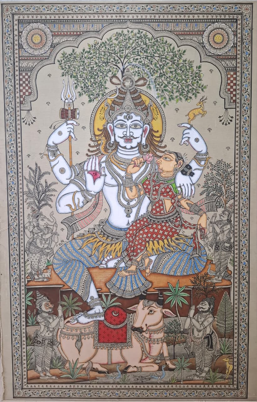 Shiva Parivar in Pattachitra by Pravat Maharana Thumbnail