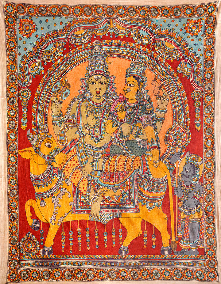 Shiva Parvati in Kalamkari by Harinath N Thumbnail