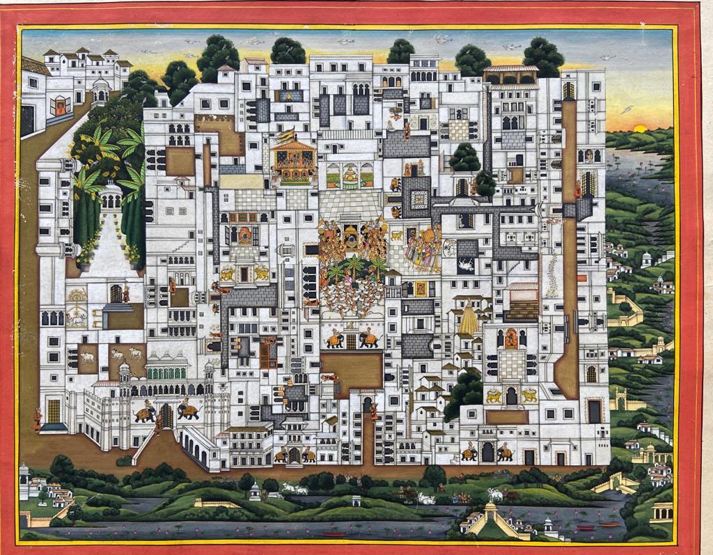Shreenathji Temple at Nathdwara in Pichwai by Trilok Prakash Soni Thumbnail