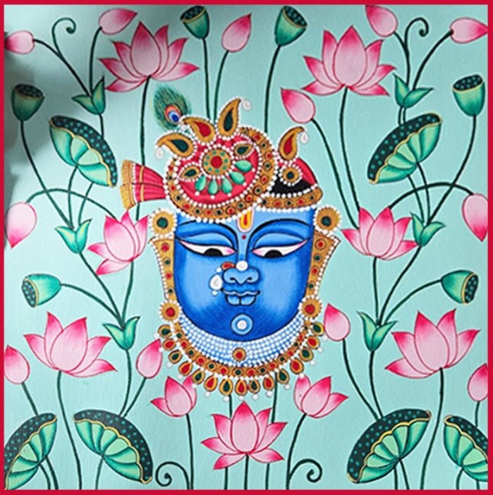 Shrinathji and Lotus In Pichwai by Shehzaad Ali Sherani Thumbnail