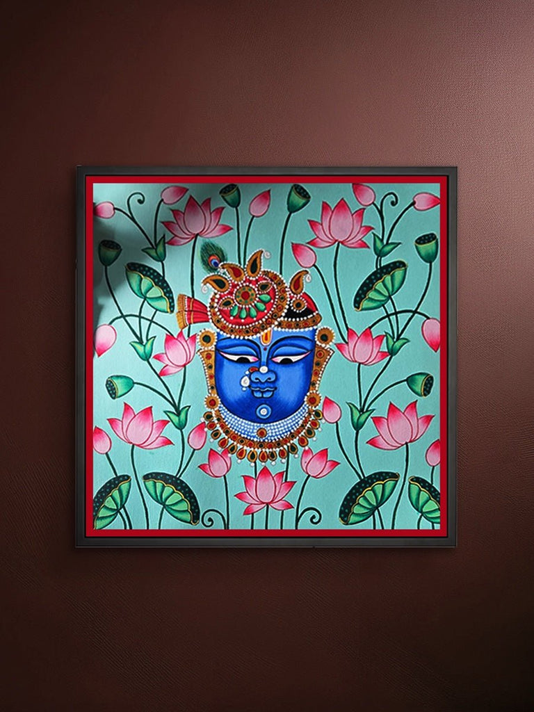 Shrinathji and Lotus In Pichwai by Shehzaad Ali Sherani