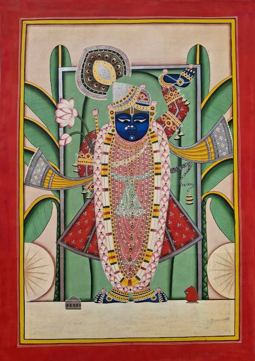Shrinathji in a Sacred Pavilion in Pichwai by Suresh Kumar Kumawat Thumbnail