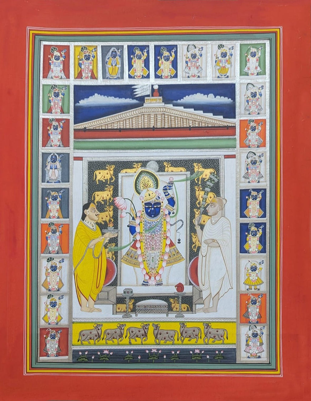 Shrinathji in the Sacred Temple in Pichwai by Suresh Kumar Kumawat Thumbnail