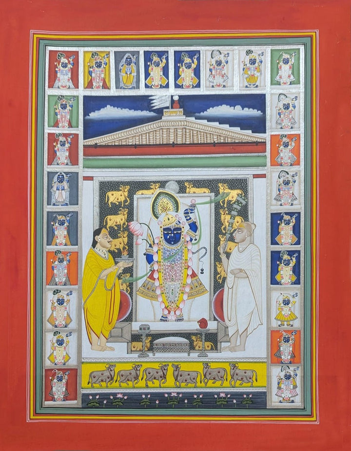Shrinathji in the Sacred Temple in Pichwai by Suresh Kumar Kumawat Thumbnail