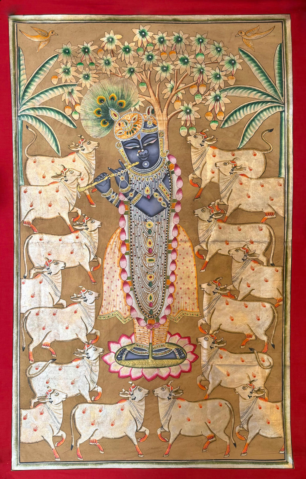 Shrinathji with his Cows in Pichwai by Naveen Soni Thumbnail