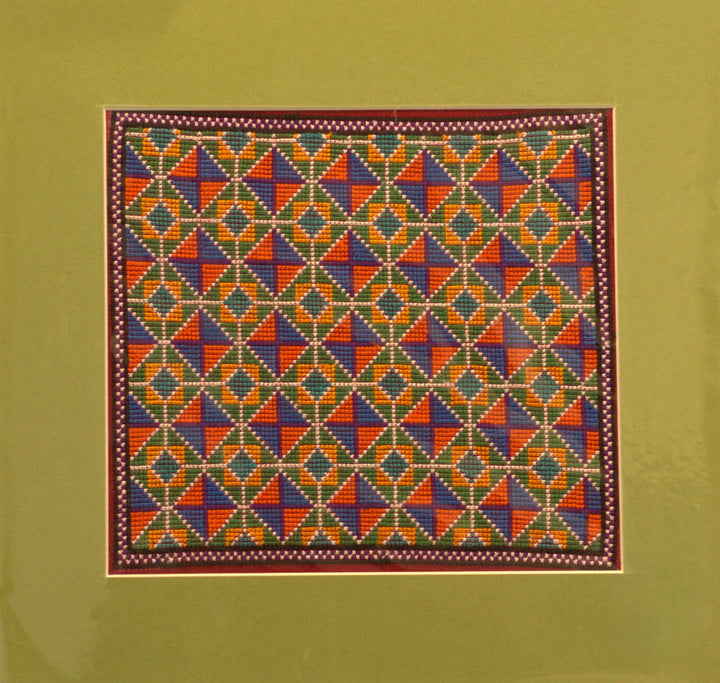 Square and Diamond Grid in Jaat Garaasiya Embroidery Thumbnail