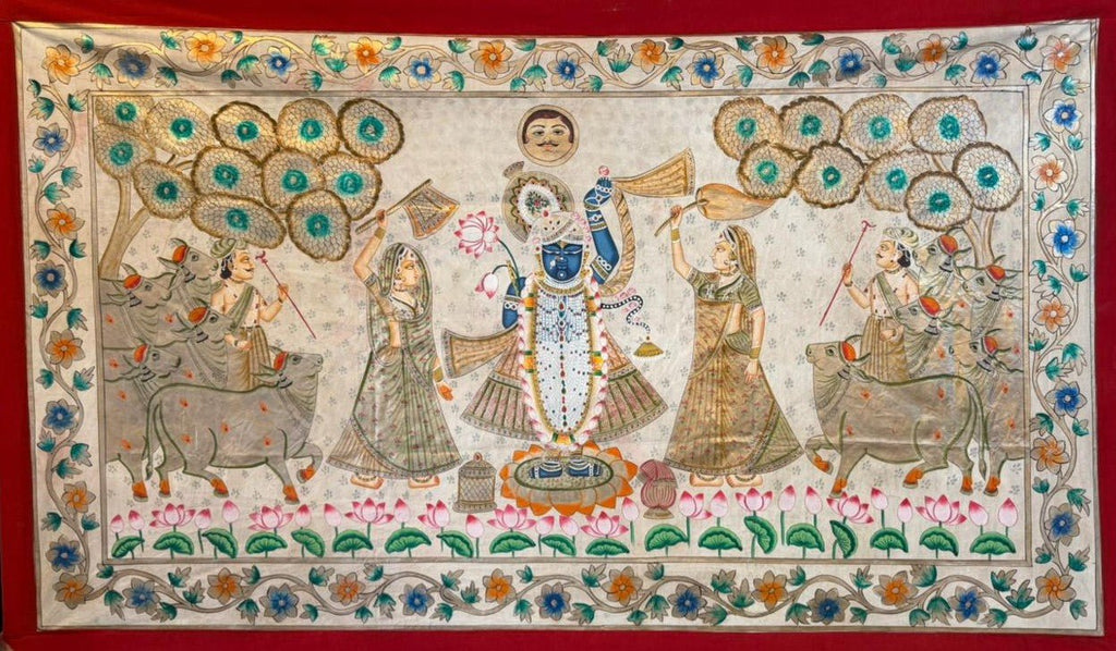 Sreenathji in the Sacred Grove in Pichwai by Naveen Soni Thumbnail