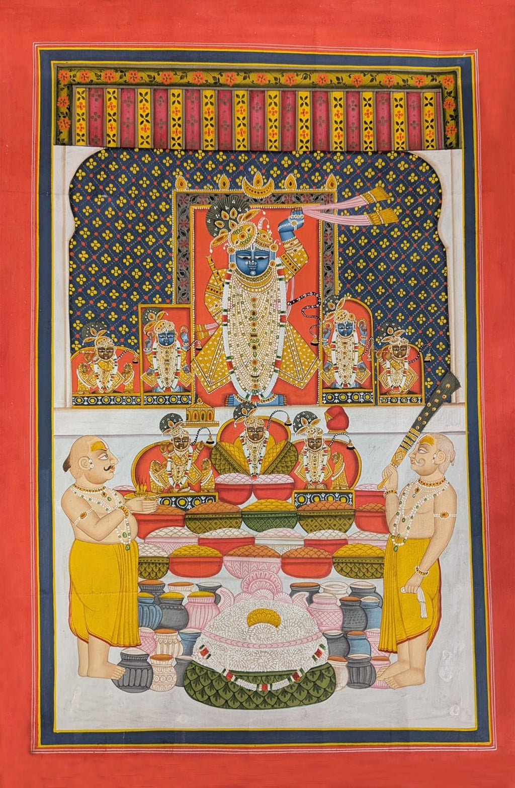 Srinathji in Devotional Splendour in Pichwai by Suresh Kumar Kumawat Thumbnail
