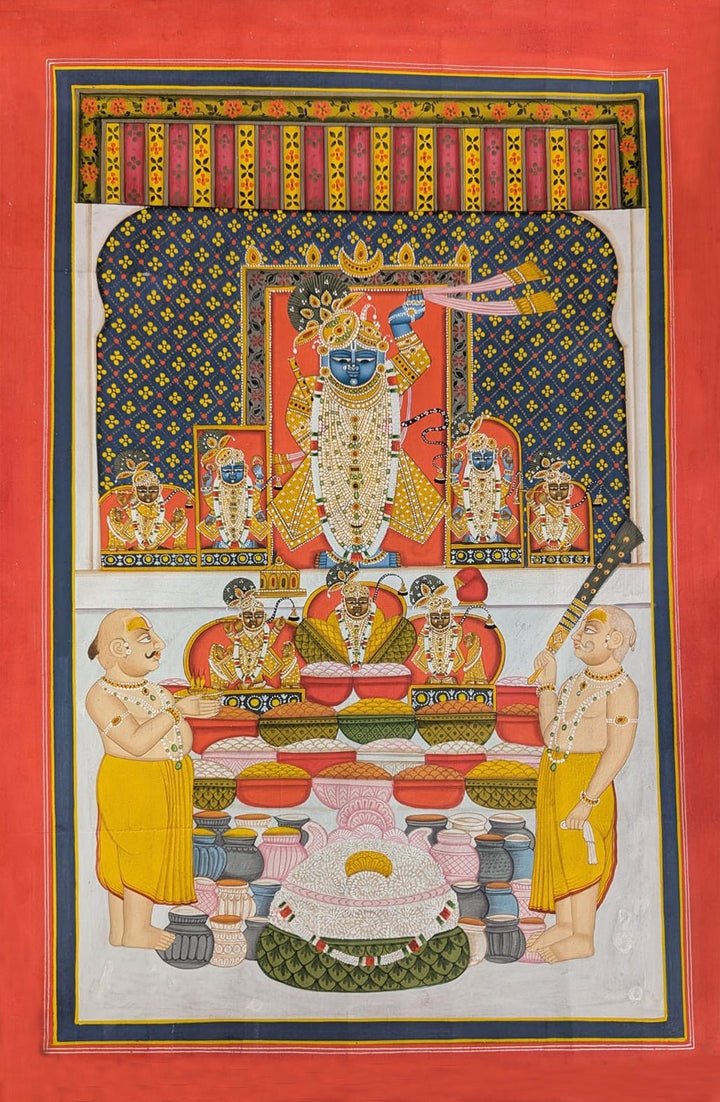 Srinathji in Devotional Splendour in Pichwai by Suresh Kumar Kumawat Thumbnail