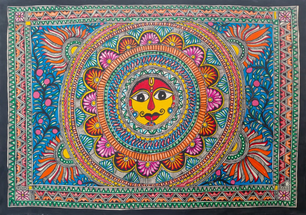 Surya : The sun god in Madhubani by Ambika Devi Thumbnail