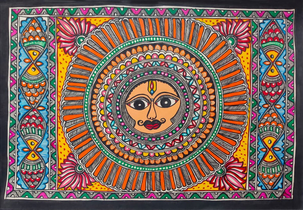 Surya: The sun god in Madhubani by Ambika Devi Thumbnail