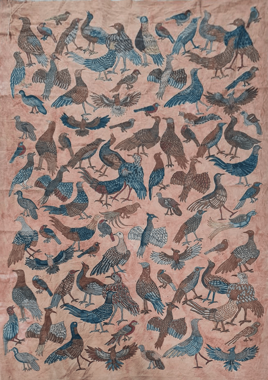 Symphony of birds in Shrikalahasti Kalamkari by Ghanshyam Sarode Thumbnail