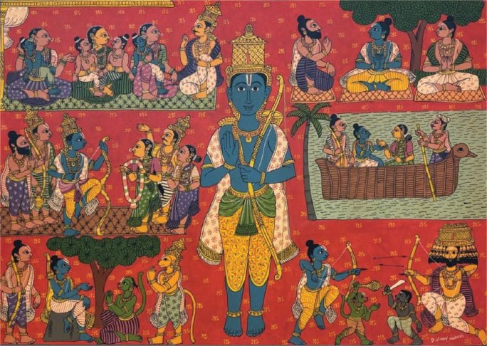 Tales of Ramayana in Cheriyal art by D. Vinay Kumar Thumbnail