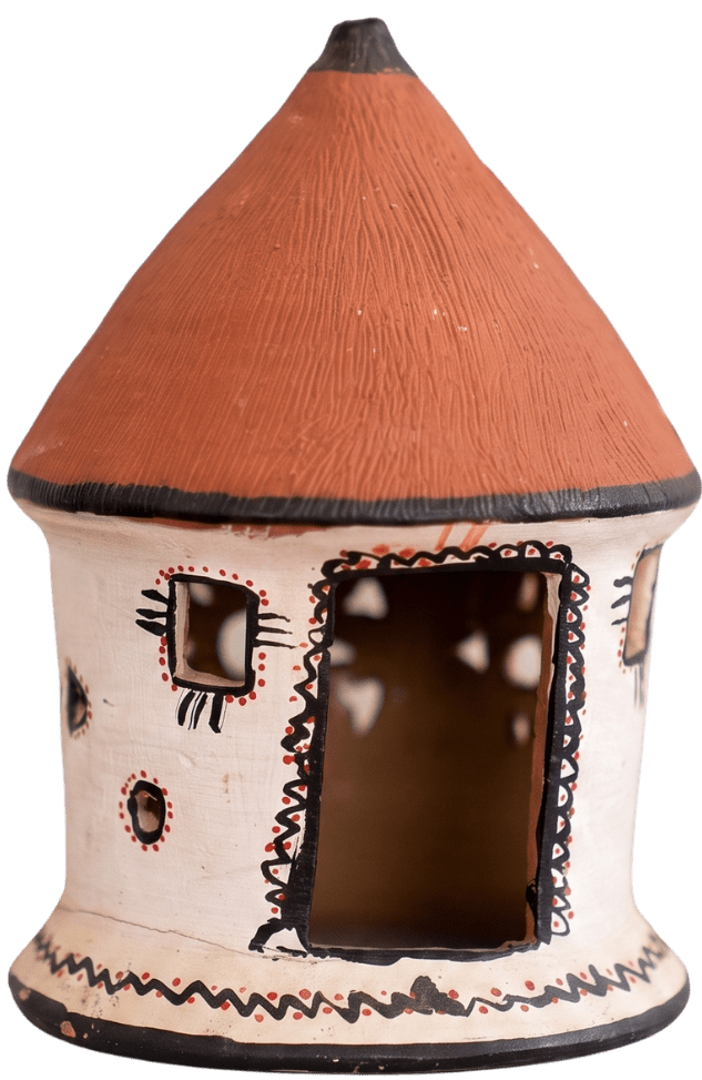 Terracotta Bhunga House in Khavda Pottery by Abdul Kumbhar Thumbnail