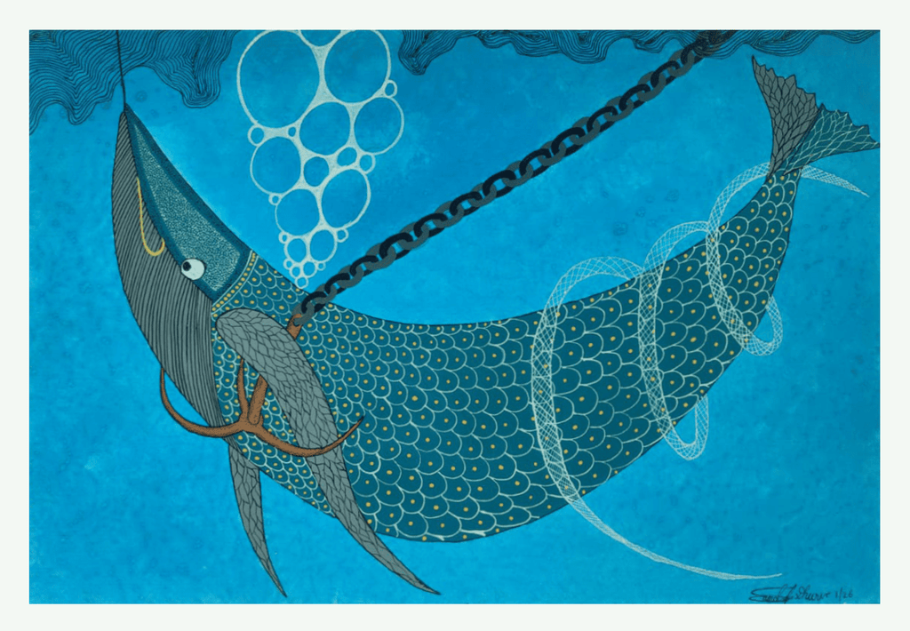 The Anchored Fish in Gond by Sandeep Dhurve Thumbnail