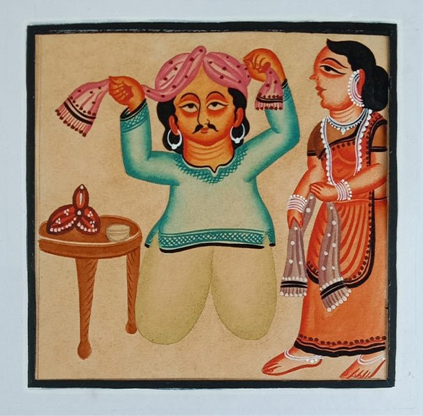 The Babu and Bibi In Kalighat by Bapi Chitrakar Thumbnail