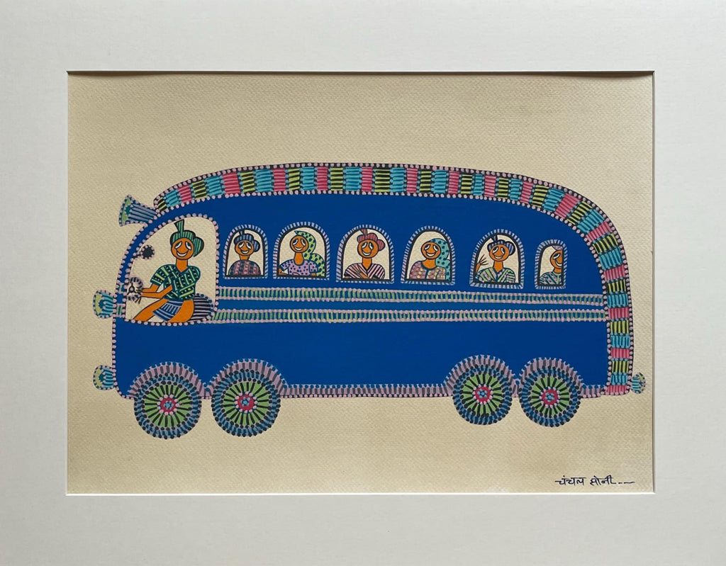 The Bus Ride In Pithora art by Chanchal Soni Thumbnail