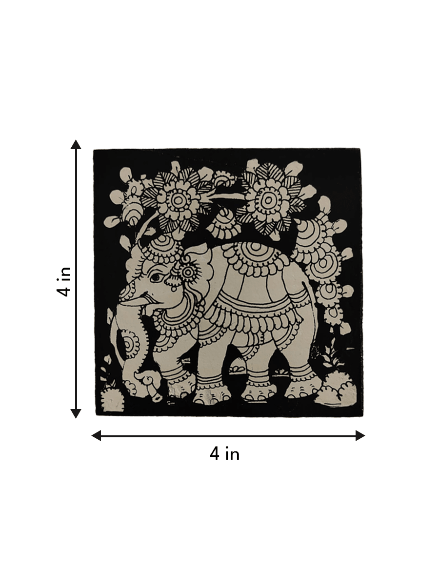 The Classic Monochrome: Elephant Tholu Coaster by Sindhe Siva Thumbnail